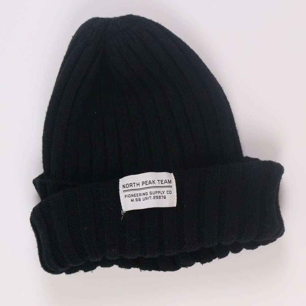 H&M Beanie North Peak Team Ribbed OS Black Winter Outdoor Streetwear